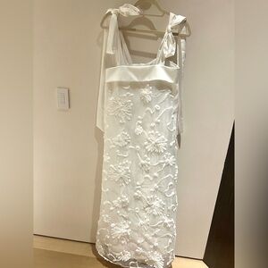 Brand New AJ long white floral dress